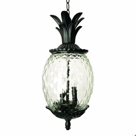 HOMEROOTS 21 x 9.5 x 9.5 in. Lanai 3-Light Black Coral Hanging Light 398016